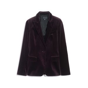 judith & charles, Maroon Velvet Tuxedo Blazer, Size 0